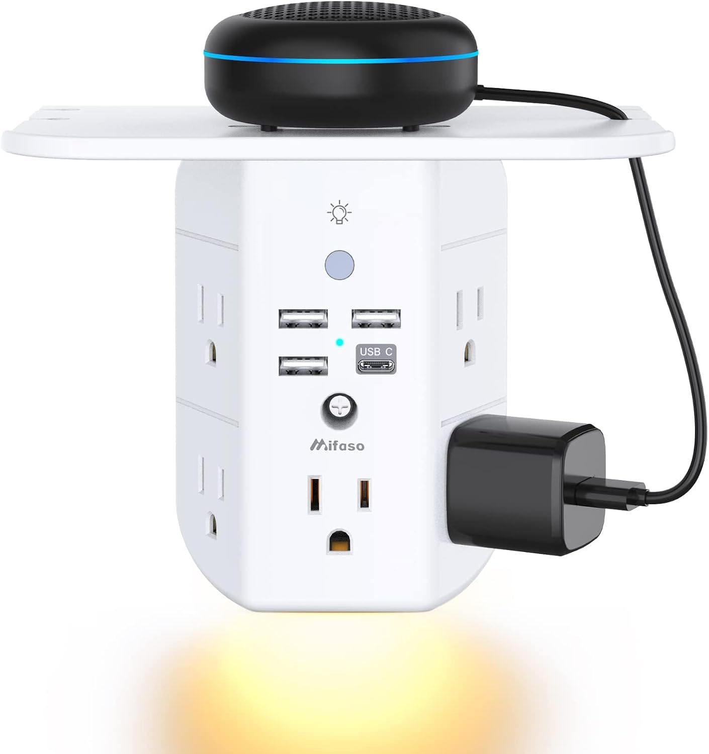 NanoDock 9 in 1 Wall Outlet Extender with USB C & Night Light