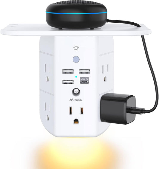 NanoDock 9 in 1 Wall Outlet Extender with USB C & Night Light