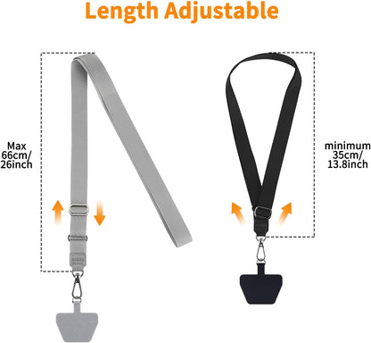 Universal Adjustable Crossbody Phone Lanyard, Hands Free Phone Strap with Secure Phone Patch