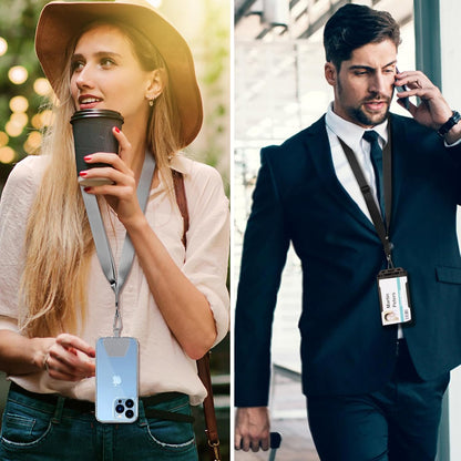 Universal Adjustable Crossbody Phone Lanyard, Hands Free Phone Strap with Secure Phone Patch