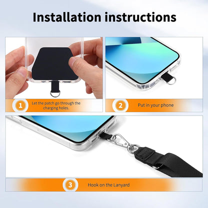 Universal Adjustable Crossbody Phone Lanyard, Hands Free Phone Strap with Secure Phone Patch