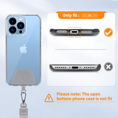 Universal Adjustable Crossbody Phone Lanyard, Hands Free Phone Strap with Secure Phone Patch